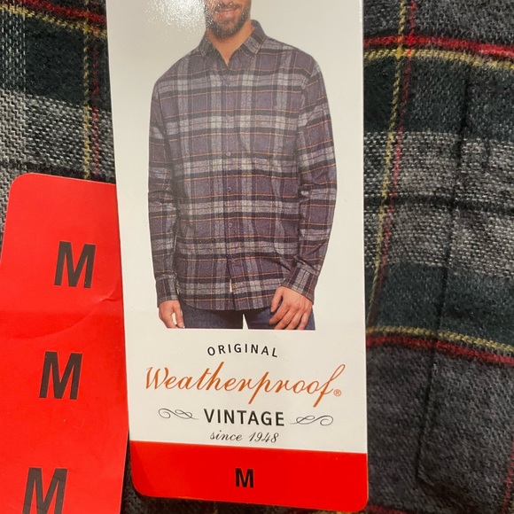 NWT Weatherproof Vintage Men’s Plaid Button Up Medium - Picture 3 of 7